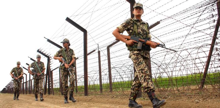 Jawans Patrolling at Border