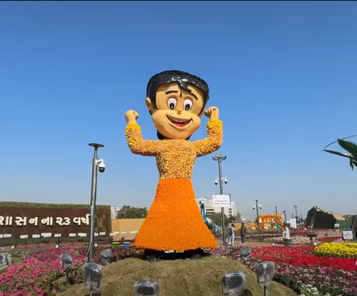 Chotta Bheem Sculpture in Flower Show 2025