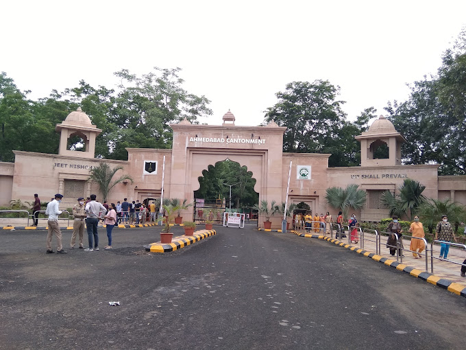 Shree Camp Hanuman Temple Gate with Guard